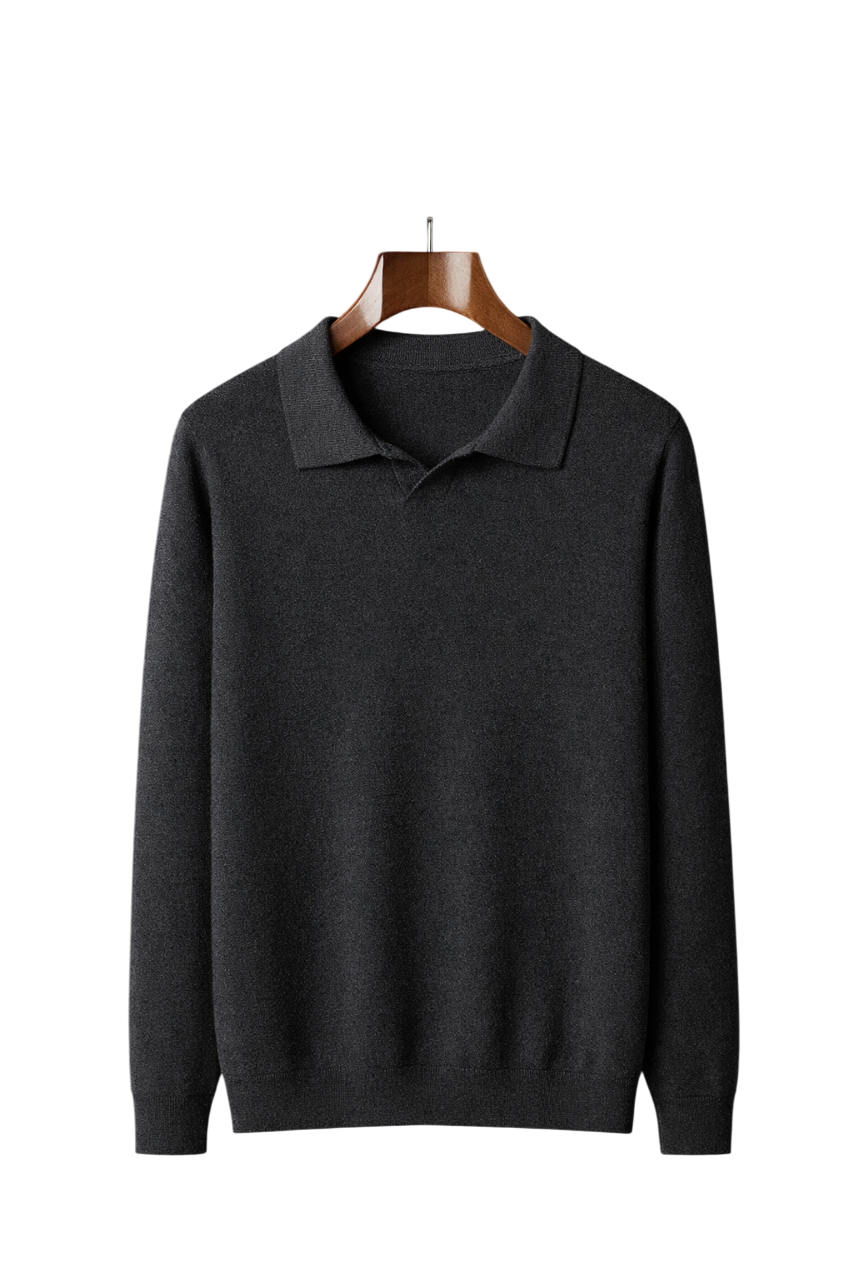 Pure Maison Worsted Cashmere Long Sleeve Polo