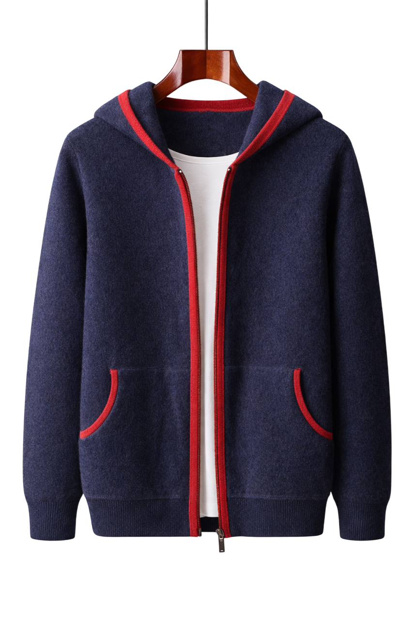 Maison Cashmere Hooded Zip Jacket