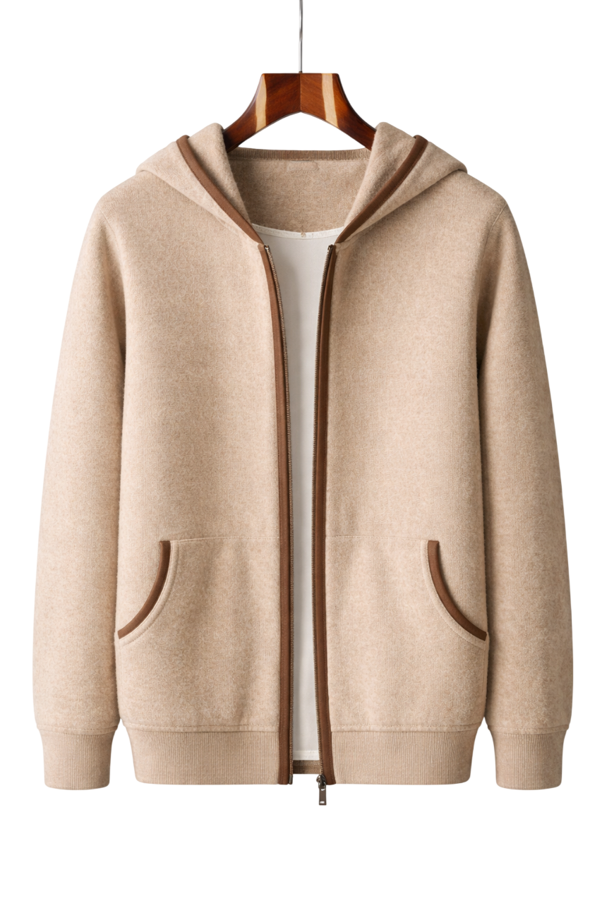Maison Cashmere Hooded Zip Jacket