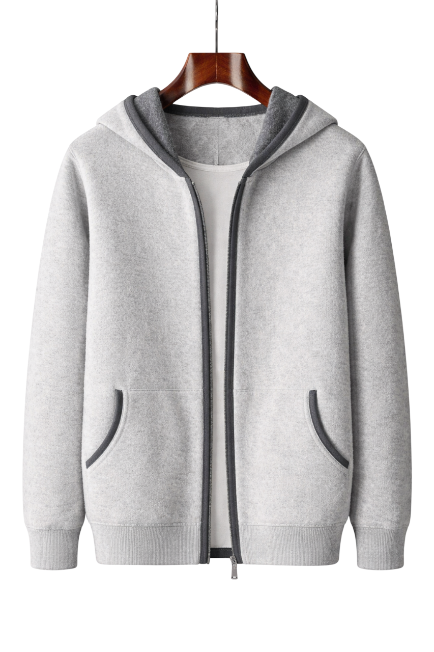 Maison Cashmere Hooded Zip Jacket