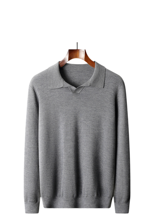 Pure Maison Worsted Cashmere Long Sleeve Polo