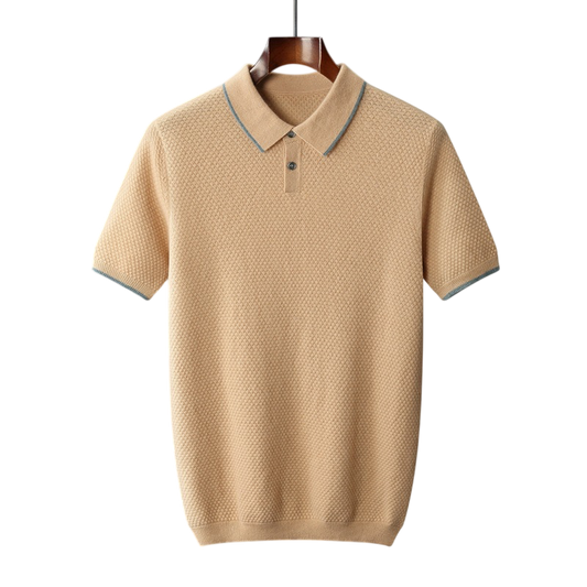 Écru Cachemire Wool Blend Polo