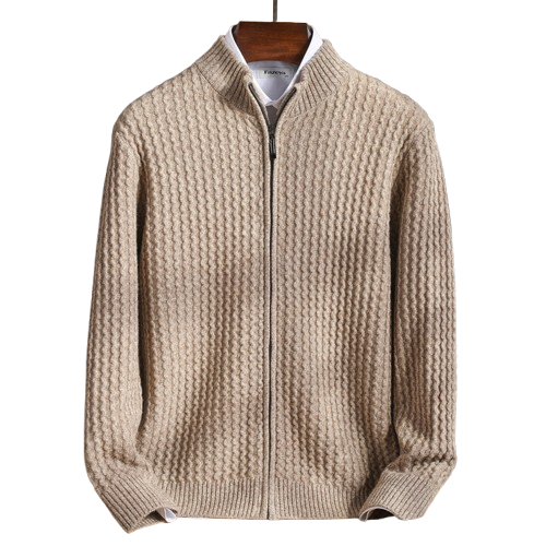 Textured Maison Wool Zip Jacket